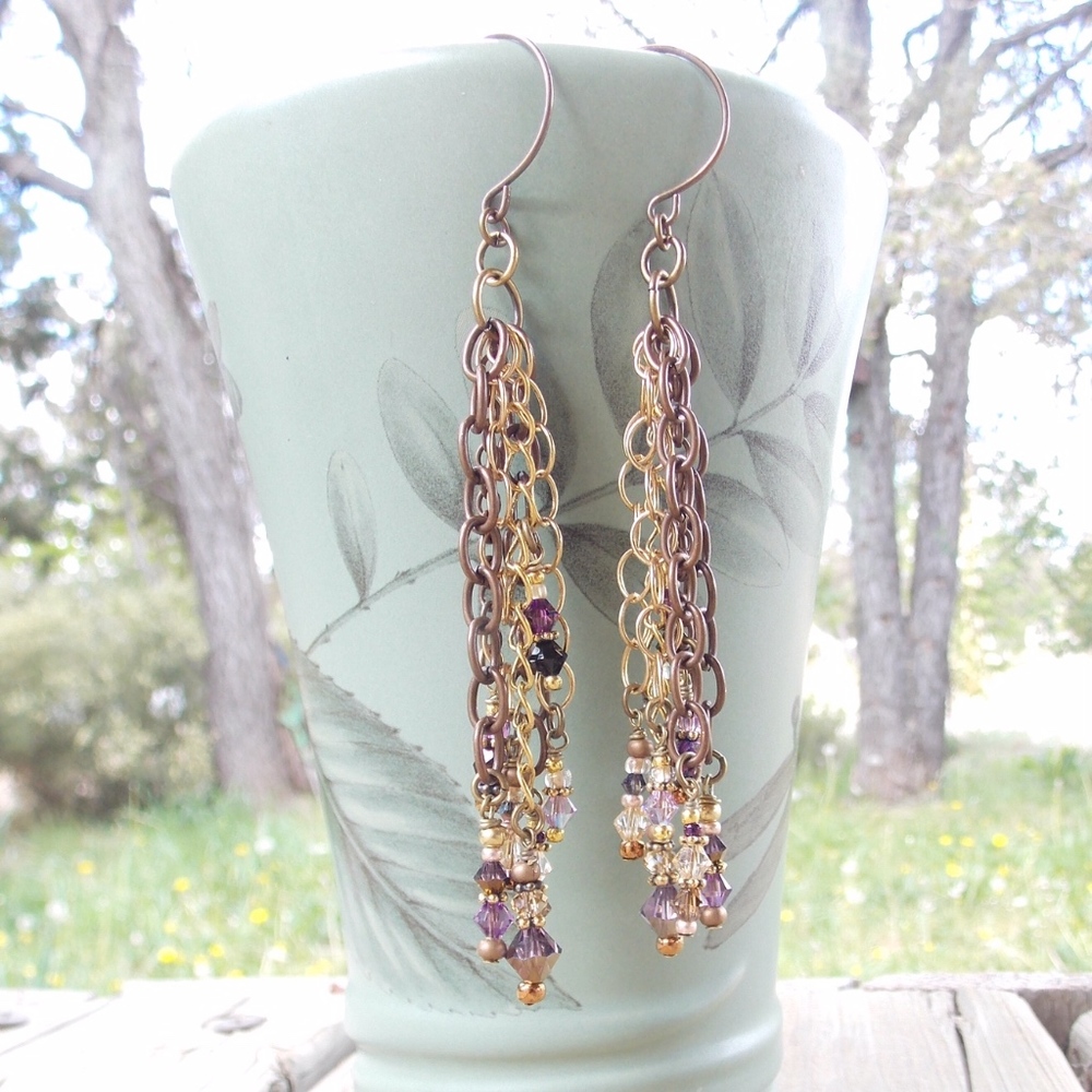 Gorgeous Gypsy Chain Jewel Fringe Tassel Earrings
